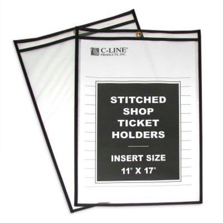 C-LINE PRODUCTS C-Line Products Shop Ticket Holders, Stitched, Both Sides Clear, 11 x 17, 25/BX 46117
